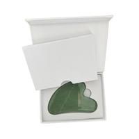 Outil de Gua Sha en Aventurine Verte 100% Naturelle en Forme de Cœur, Lisse et Doux pour la Peau, Boîte Cadeau Magnétique Premium Incluse