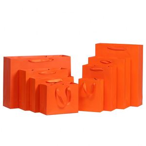 Boutique Luxury Custom Kraft Paper Bags Multi Sizes on Stock-<b>Small</b> to Big Square Bottom for Gift <b>Shopping</b> with Your Own Logo - Product Image 1