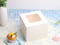 Cajas de Cartón Kraft Blanco Ecológicas Personalizadas al por Mayor para Pasteles, con Ventana Transparente y Acabado Laminado Mate