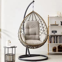 Balançoire de jardin en coton et polyester PE pour usage extérieur Chaise à oeufs suspendue ovale Offre Spéciale