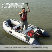 Bateau pneumatique pliable à grande vitesse en alliage d'aluminium Zhaoyue, bateau de pêche en caoutchouc, capacité de 7+ personnes