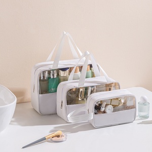 Borsa per Cosmetici in PVC Trasparente Riutilizzabile con Logo Personalizzato, Grande, Media e Piccola Capacità, alla Moda, da Viaggio, con Cerniera, per Ragazze e Donne - Product Image 6