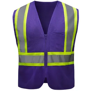 Purple Color Safety Vest, Purple Reflective Vest, High Visibility Vest Purple
