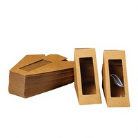 Boîte d'emballage pour sandwich en papier kraft recyclable personnalisée, design triangulaire à trous, boîte à lunch pour la maison, boîte à collation jetable en papier
