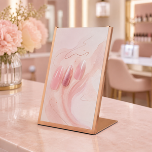 ขาตั้งเมนูโลหะแบบตั้งโต๊ะ OEM สีทอง/เงินขัดเงา สำหรับร้านกาแฟและร้านค้าปลีก - Product Image 1