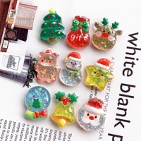 Nouvelle coupe sequin noël bonhomme de neige Bling noël décodent breloques coque de téléphone épingle à cheveux Bracelet pendentif résine artisanat pour la décoration