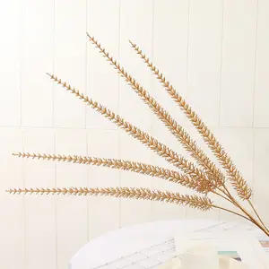 Event Decoration Supplies Gold Hydrangea Artificial Flower Bamboo Leafes Persian Palm Leaf Decorations For Home Luxury