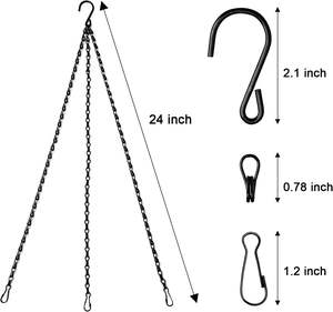 हॉट-सेलिंग आधुनिक प्लेटेड काले धातु ऑक्टागोनल आयरन ट्विस्ट चेन हस्तशिल्प बहु-कार्यात्मक फूल बर्तन - Product Image 3