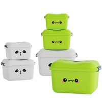 Boîte de rangement en plastique PP avec couvercle, motif dessin animé, portable, rectangulaire, pour jouets