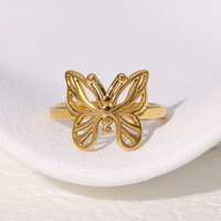 Eleganter Schmetterling Offener Ring, Süß und Vielseitig, Einzigartig, Rostfreier Stahl, Nicht Verblassend, für Damen