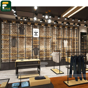 Custom Clothing Store Display Cabinet Garment Rack <b>Wall</b> Shelf Cashier Counter Boutique Lighting Fixture - Product Image 5