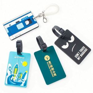 OEM Custom Soft 2D Anime Silicone PVC Luggage <b>Tag</b> Cute Fashion Letter Logo <b>Name</b> Travel <b>Tag</b> - Product Image 2