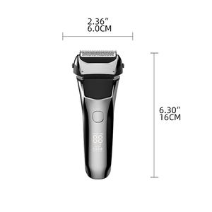 เครื่องโกนหนวดไฟฟ้าแบบใบมีดคู่ ชาร์จผ่าน USB ได้ มาตรฐานกันน้ำ IPX5 แบตเตอรี่ Li-Ion สำหรับใช้ในบ้านและโรงแรม-โกนได้ทั้งใบหน้าและศีรษะ - Product Image 2