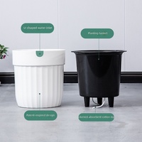 Meixuan Grand pot de fleurs auto-arrosant et respirant pour personnes paresseuses, blanc, sur pied, en résine PP, minimaliste