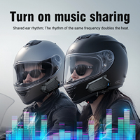 Casque de moto avec écouteurs V1, réseau maillé, intercom pour 24 motards, partage de musique FM