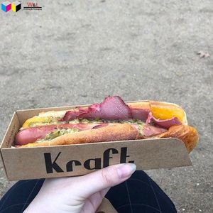 Biodégradable <span class=keywords><strong>à</strong></span> <span class=keywords><strong>emporter</strong></span> <span class=keywords><strong>à</strong></span> <span class=keywords><strong>emporter</strong></span> aller <span class=keywords><strong>à</strong></span> 100% boîte d'emballage <span class=keywords><strong>de</strong></span> plateau <span class=keywords><strong>de</strong></span> hot-dog en papier kraft <span class=keywords><strong>de</strong></span> qualité alimentaire - Product Image 2