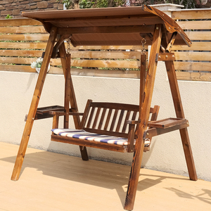 Balançoire personnalisée avec cadre en <span class=keywords><strong>bois</strong></span> de pin et chaînes suspendues pour le jardin et la cour - Product Image 5