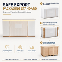 Comptoir de réception de salon personnalisé en MDF de luxe avec éclairage LED et design durable pour utilisation commerciale à l'accueil