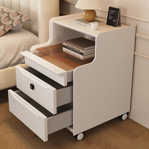 NKOL Modern Slim Gap Nightstand Biometric Fingerprint Lock <b>Narrow</b> Side End Table Apartment Bedroom Space-Saving <b>Storage</b> Cabinet - Product Image 2