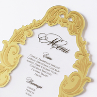 Menús de Acrílico Esmerilado con Diseño Personalizado 2026, Corte Láser, Borde Dorado, Menús de Boda de Acrílico Transparente de Lujo