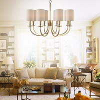 Hot Hot Style 8 Lumière Simple Home Decor Laiton Chine Lustres pour Salon