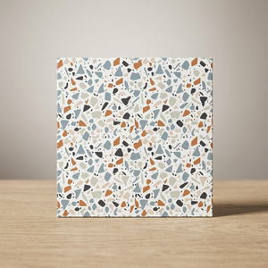Carreaux de sol en céramique terrazzo de qualité supérieure 40x40cm, grès cérame émaillé gris clair pour intérieur - Product Image 6