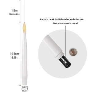<span class=keywords><strong>Bougie</strong></span> Magique à Flamme Sans Flamme 3D à LED Électrique Suspendue Fonctionnant sur Batterie, Effet Scintillant, Télécommande, Décoration <span class=keywords><strong>de</strong></span> Diwali et <span class=keywords><strong>de</strong></span> Noël - Product Image 4