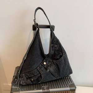 Bolso de hombro retro coreano para mujer, bolso cruzado, bolso de hombro de mezclilla moderno para todos. - Product Image 2