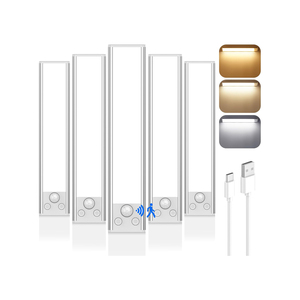 Luces LED para debajo del gabinete al por mayor, recargables por USB, inalámbricas, a batería, de aluminio, para armarios, con detección automática de movimiento magnético - Product Image 1