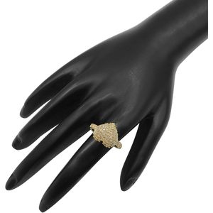 Heart <b>Dome</b> Diamond <b>Ring</b> 0.77 Cttw Round Cut Yellow Gold Over 925 Women's Engagement Style - Product Image 4