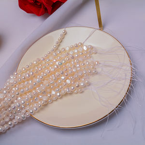 Perle barocche d'acqua dolce Haiyang fili di vera perla sciolti perle bianche naturali - Product Image 3