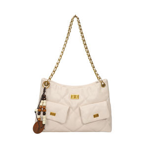 Bolso de Mano de <span class=keywords><strong>Moda</strong></span> para Mujer, Bolso Bandolera de Cuero PU Suave con Diseño Clásico de Rejilla de Diamantes, Bolso de Hombro con Cadena para Mujer - Product Image 1