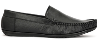 Chaussures en cuir véritable noir Ashwin pour hommes, couleur unie, souples, confortables, décontractées, formelles, de bureau, avec logo en cuir, toutes saisons