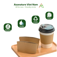Manchon de tasse à café en papier kraft noir jetable, écologique, de haute qualité, avec logo personnalisé imprimé, qualité alimentaire, commande en gros disponible