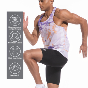 Wholesale <strong>Men's</strong> Sporty Run Event Tank Tops Breathable Lightweight Sublimated Running Music Festival <strong>Singlet</strong> <strong>for</strong> Marathon Race - Product Image 4