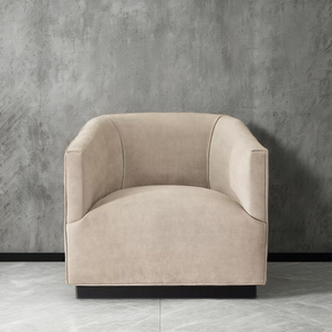 Lusso moderno italiano soggiorno mobili soggiorno sedia riparo braccio sedia in pelle-base in rovere - Product Image 1