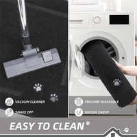 Tapis d'entrée super absorbant en microfibre à boucles tuftées unies, lavable en machine, antidérapant, résistant aux taches, pour porte d'entrée pour animaux