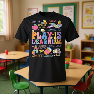 Play Is Learning Teacher Back To School T-Shirt Vêtements pour le premier jour d'école - Product Image 3