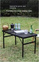 Table pliante d'extérieur en maille de fer au design moderne et léger, hauteur réglable, mobilier d'extérieur en métal durable et imperméable pour la salle à manger