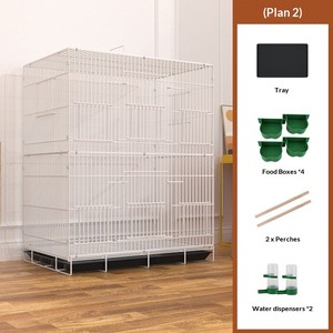 Jaula cuadrada transpirable <span class=keywords><strong>para</strong></span> mascotas, jaula <span class=keywords><strong>para</strong></span> pájaros <span class=keywords><strong>para</strong></span> uso doméstico - Casa <span class=keywords><strong>para</strong></span> pájaros <span class=keywords><strong>para</strong></span> villa, nido <span class=keywords><strong>de</strong></span> cría metálico plegable <span class=keywords><strong>de</strong></span> varias capas. - Product Image 2