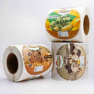 Autocollant graphique personnalisé grand format, rouleau de logo, étiquette adhésive ronde imperméable pour emballages congelés, coupes de crème glacée - Product Image 6