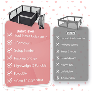 <span class=keywords><strong>Parc</strong></span> pour bébé <span class=keywords><strong>pliable</strong></span>, économique, de voyage, sécurisé, grand <span class=keywords><strong>parc</strong></span> en tissu pour enfants - Product Image 6
