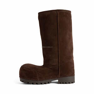 <span class=keywords><strong>Botas</strong></span> de Esquí de Lujo para Hombre con Punta Redonda Exagerada, <span class=keywords><strong>Botas</strong></span> de Esquí de Piel de Alaska, <span class=keywords><strong>Botas</strong></span> de Nieve Altas de Cuero y Gamuza Marrón para Hombre - Product Image 4