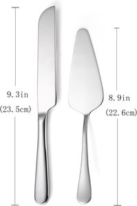 <b>Wedding</b> <b>Cake</b> Knife and Server Set Stainless Steel Gold Silver <b>Cake</b> Cutter Spatula with Gift <b>Box</b> for Party - Product Image 3