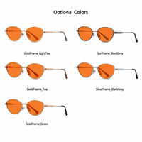 Gafas Ópticas Unisex para Adultos con Marco Metálico Dorado Sunray, Lentes Naranjas CR39, Biohacking, Soporte de Melatonina, Protección Contra Luz Azul