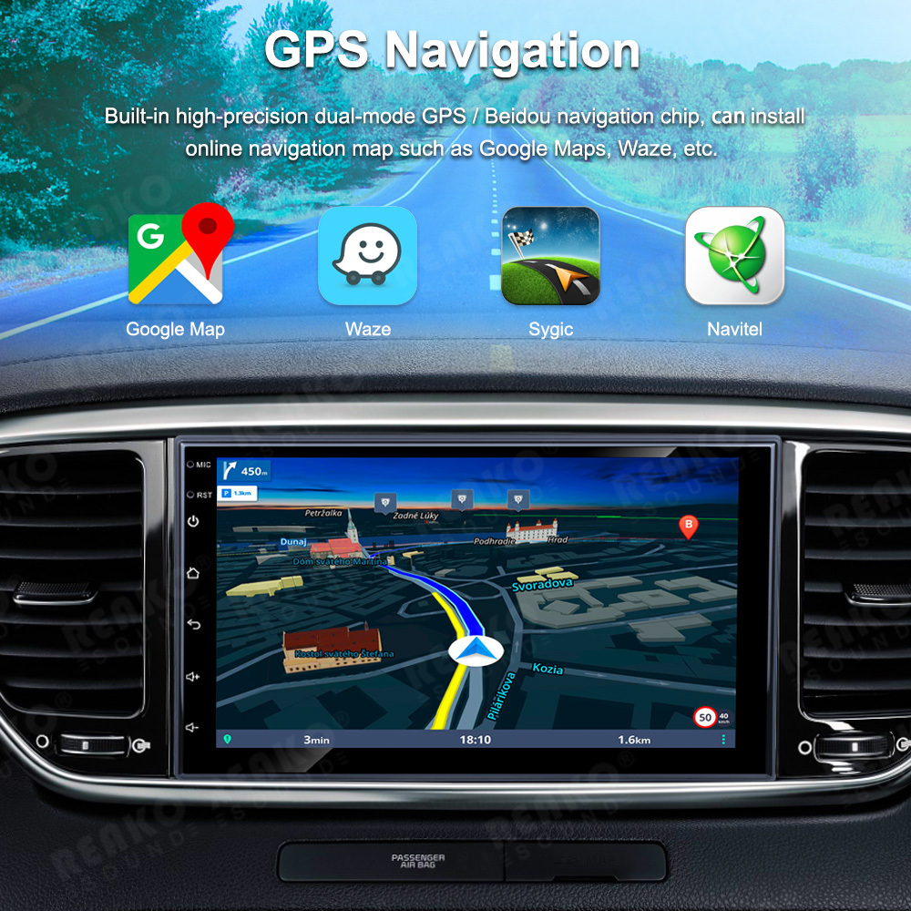 MTK 6580 7-10 Inch Touch Screen Car Radio Player with GPS, BT