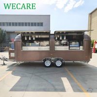 WECARE Camion de restauration mobile, bar à grillades, cuisine entièrement équipée, en acier inoxydable, miroir, café, remorque alimentaire avec COC VIN