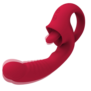 Vibrateur sans fil télécommandé pour femme, 10 fréquences, rechargeable par USB, en silicone, avec bouton langue - Product Image 1