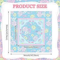 Taplak Meja Mahjong Soulchen 56" X 56" Motif Bunga Persegi Imitasi Katun Fleece dengan Kartu Aturan, Ubin, Permainan, Suvenir Pesta Malam
