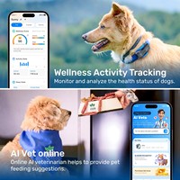 Collar Inteligente para Perros con GPS, Posicionamiento en Tiempo Real, Alertas de Geocerca, Luz LED, Indicaciones Sonoras, Monitor de Salud, Diagnóstico por IA, Plástico y Silicona